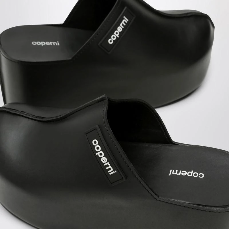 COPERNI Black leather clog wedge 6