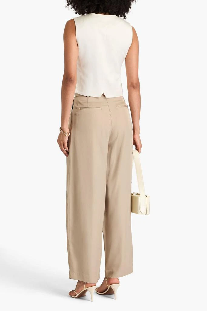 BY MALENE BIRGER Pascali pleated satin-twill wide-leg pants 3