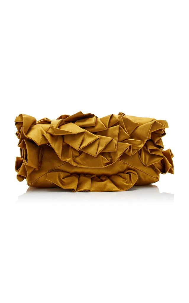 Dries Van Noten Dries Van Noten - Ruffled Satin Envelope Clutch - Yellow - OS - Moda Operandi 1