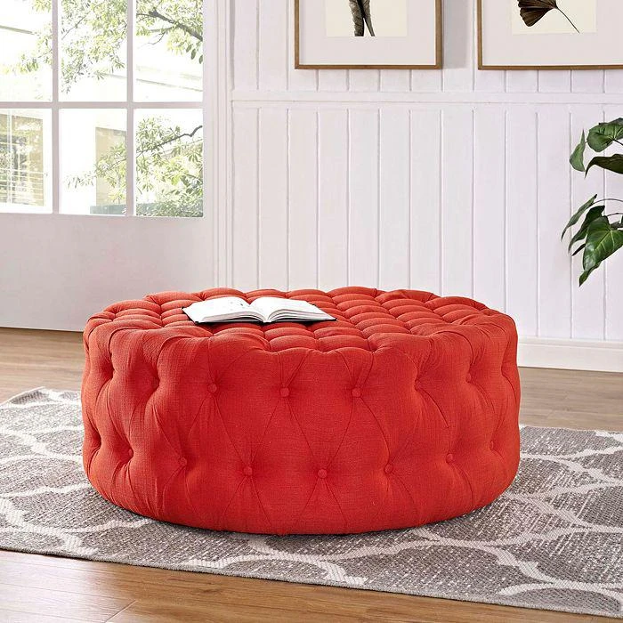 Modway Amour Upholstered Fabric Ottoman 7