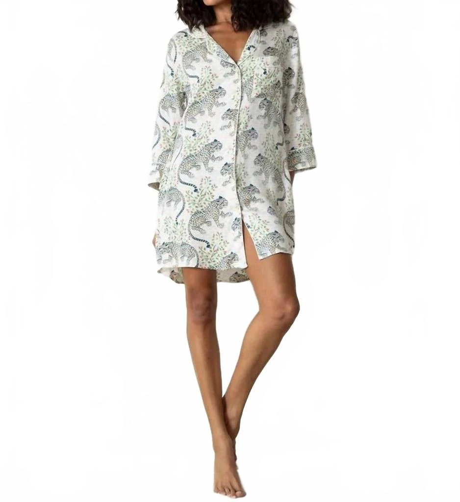 Printfresh Eco Satin Glam Mini Robe In Bagheera Wedding Cake