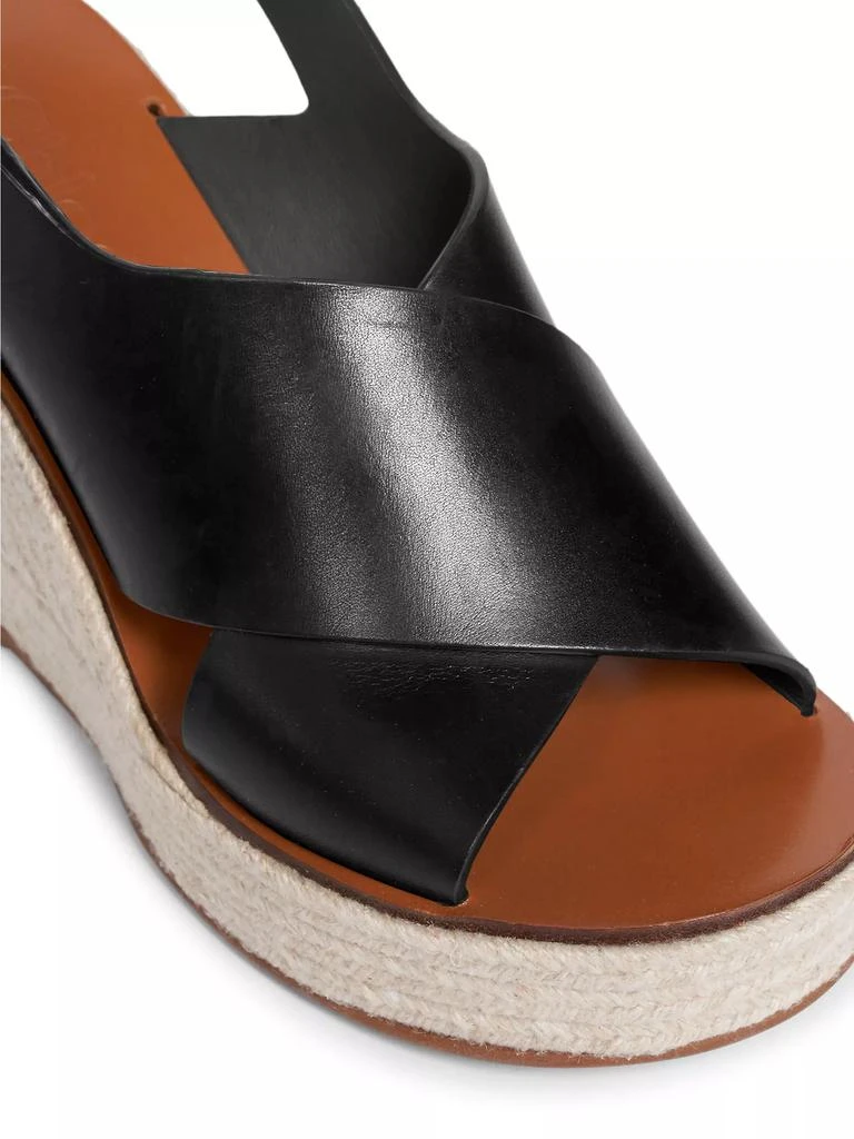 Chloé Pary Leather Espadrille Wedge Sandals 6