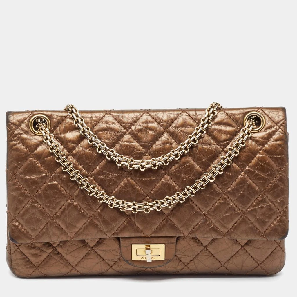 Chanel Chanel Metallic Brown Quilted Aged Leather Reissue 2.55 Classic 226 Flap Bag 1