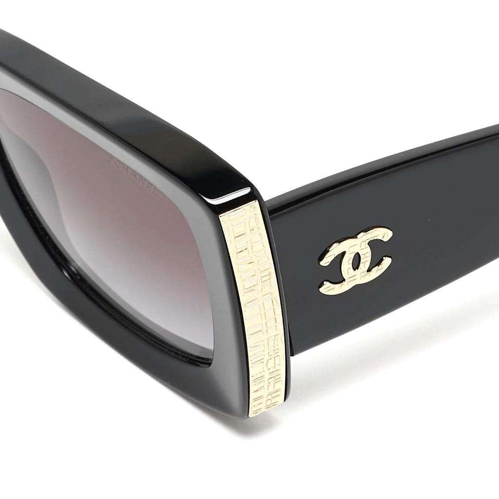 Chanel Chanel Black/Gold Gradient 5435 CC Metal Rectangular Sunglasses 2