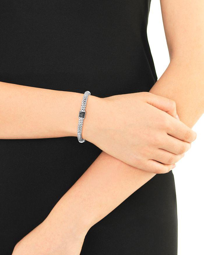 John Hardy Sterling Silver Icon Bracelet with Pavé Black Sapphires, 5mm