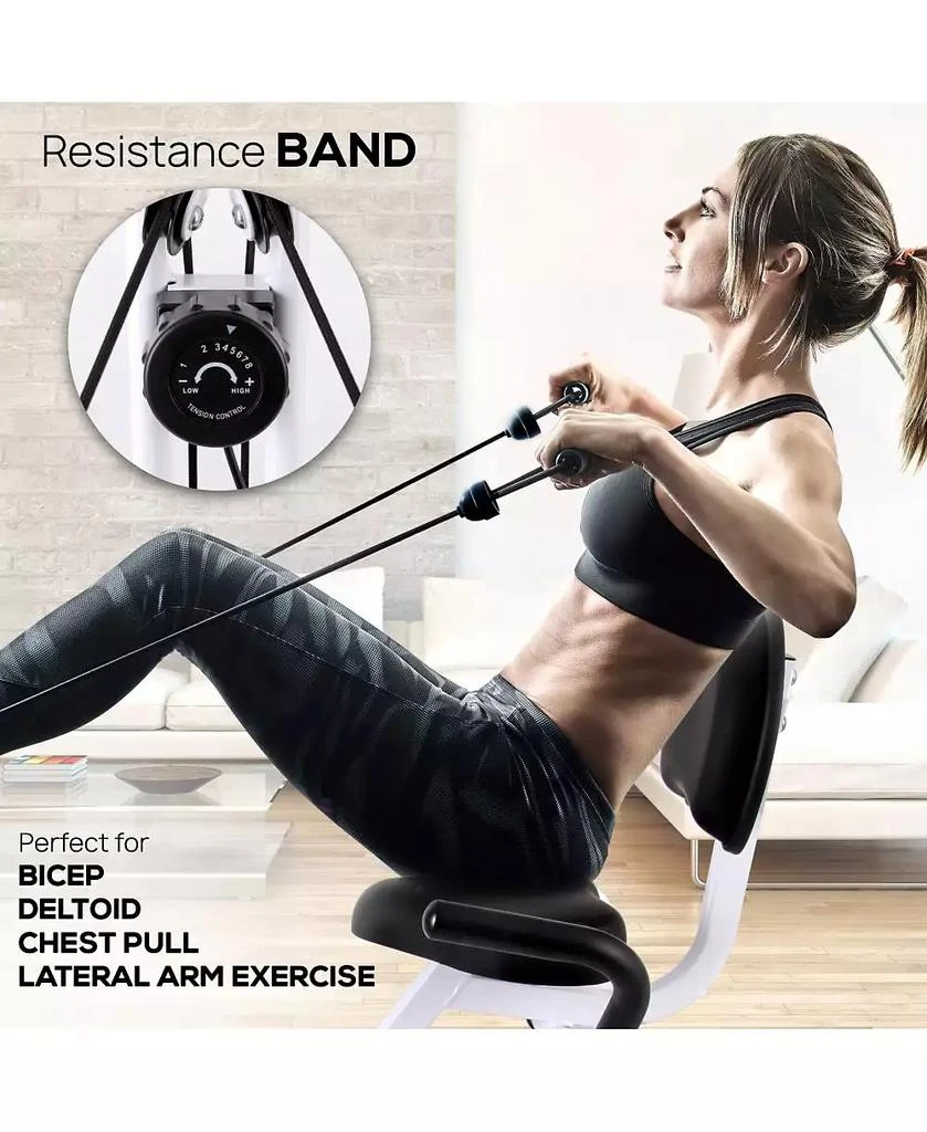 SereneLife Folding Digital Exercise Bike with Pulse Monitor and Resistance Bands 9