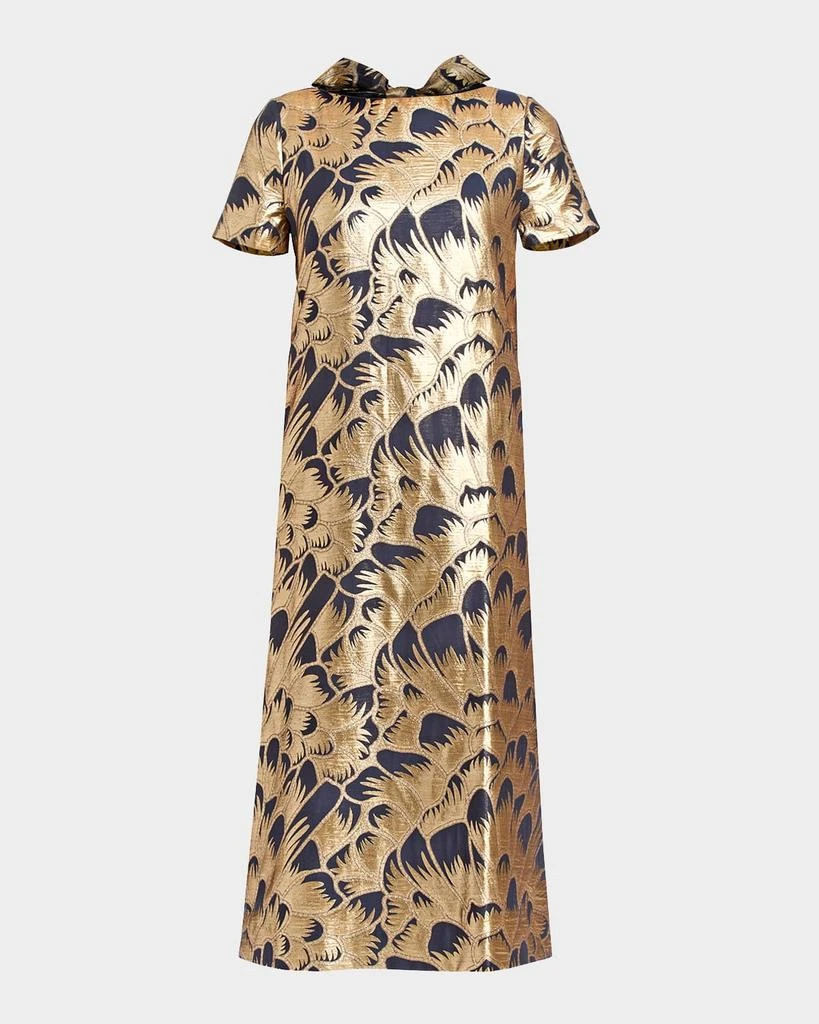 Mestiza New York Adria Metallic Jacquard Midi Shift Dress 1