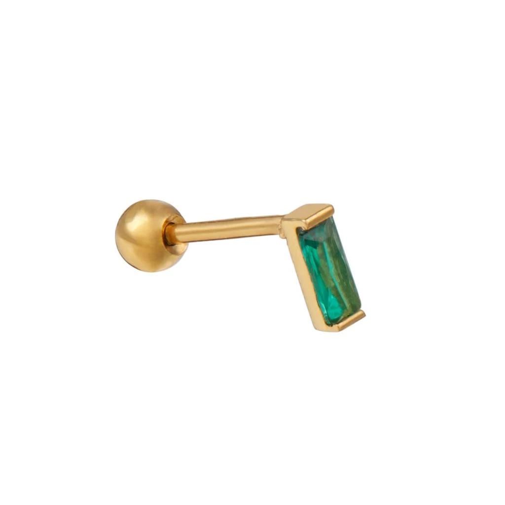 Orelia London Emerald Baguette Labret Stud