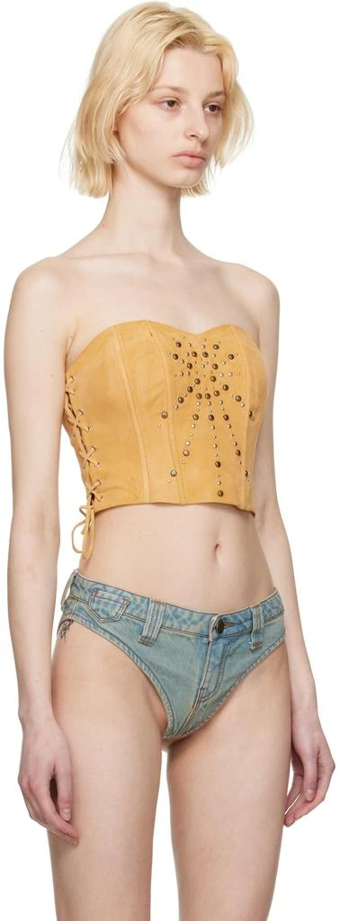 GUESS USA Tan Lace-Up Suede Bustier 2