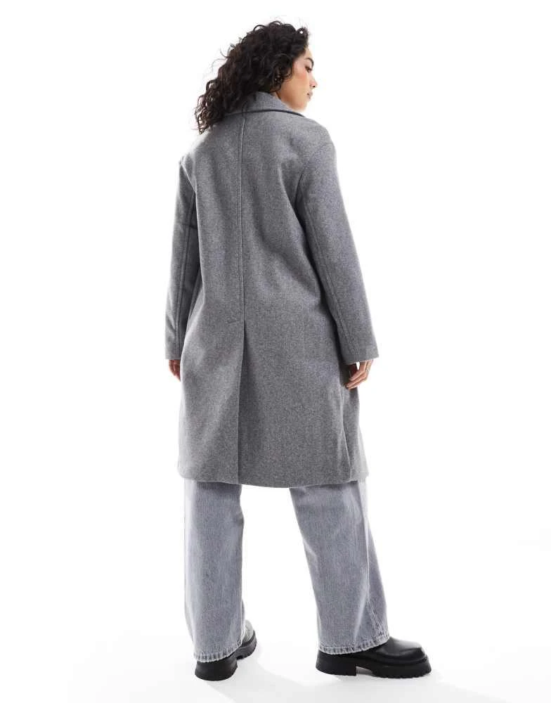 Bershka Bershka oversized tailored coat in grey 2