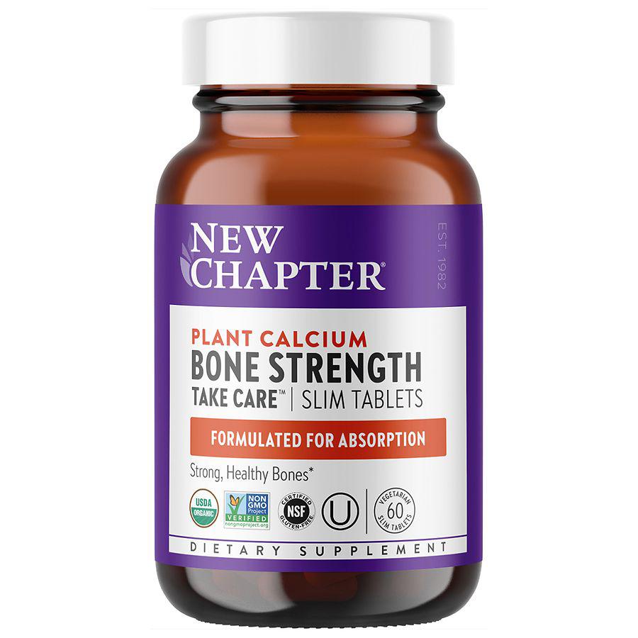 New Chapter Bone Strength Take Care, Organic Plant Calcium, Slim Tabs