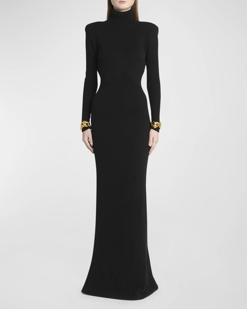 Tom Ford Turtleneck Backless Soft Cashmere Maxi Dress 2