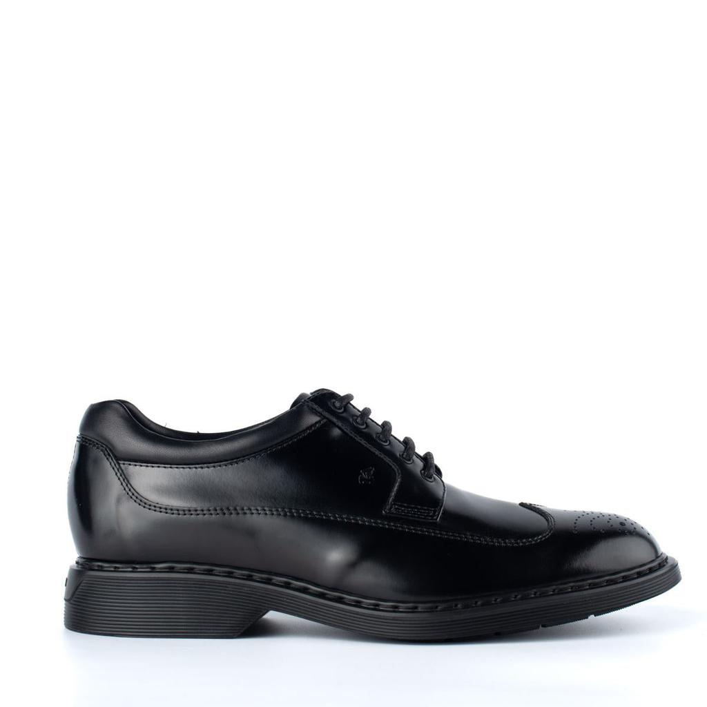 hogan Hogan Black Leather Dovetail Lace-Up