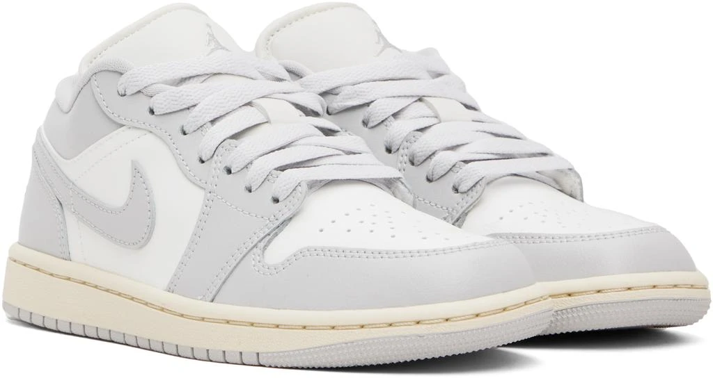 Jordan White & Gray Air Jordan 1 Low Sneakers 4