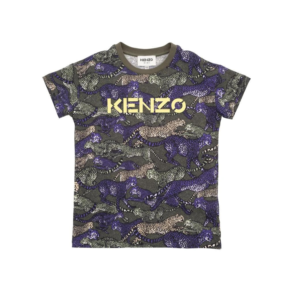 预计3周后发货 Kenzo T-Shirt Manches Courtes Kaki Fonce - Enfant Garçon - Kenzo Kids 1