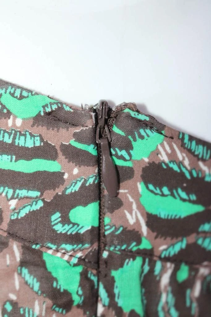 Zimmermann Womens Sleeveless Square Neck Leopard Print Romper Brown Green 4