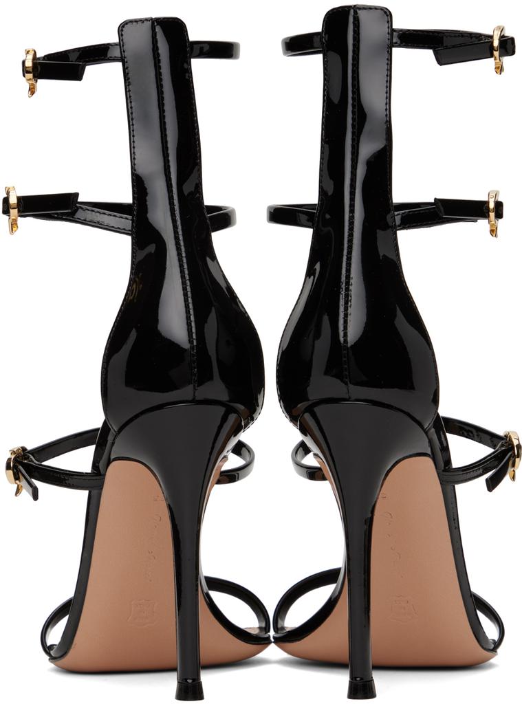 Gianvito Rossi Black Ribbon Uptown Heeled Sandals