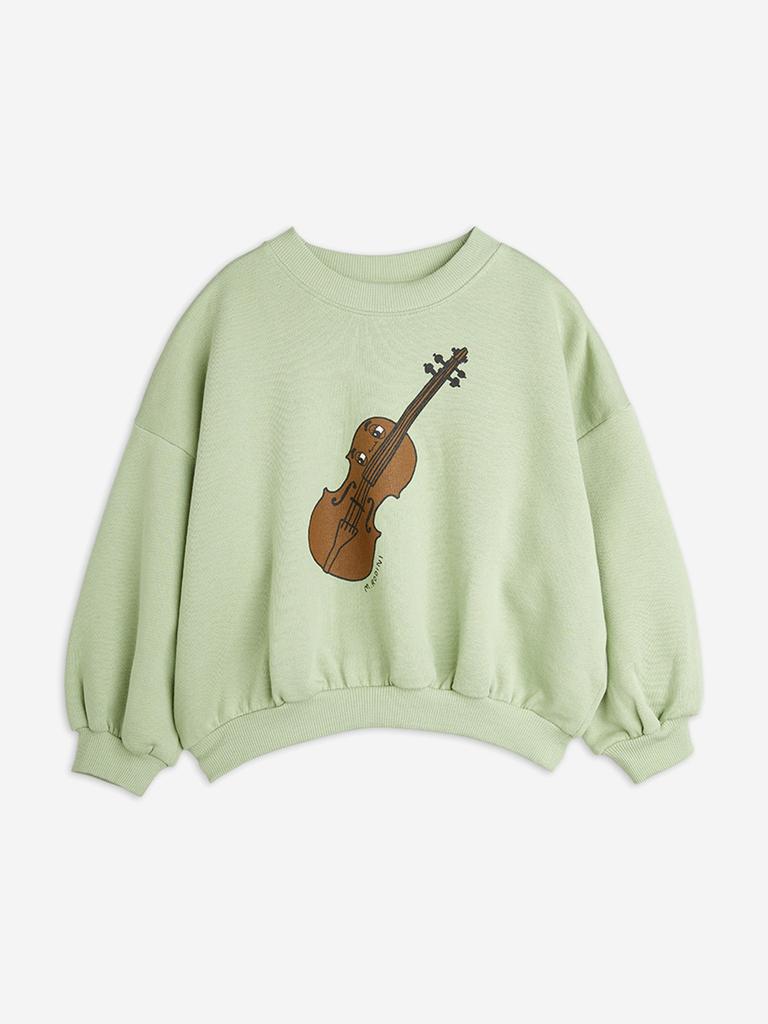 Mini Rodini Girls Violin Sweatshirt in Green