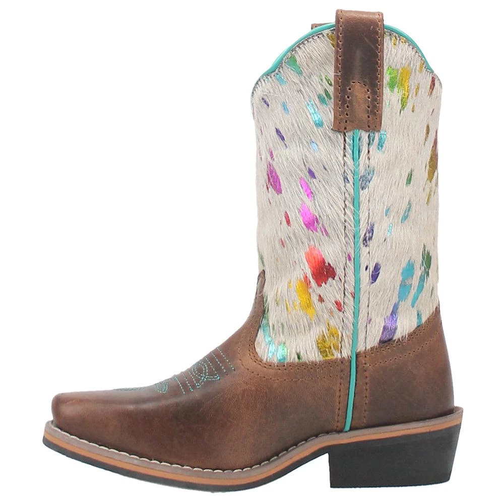 Dan Post Boots Rumi Cow Metallic Square Toe Cowboy Boots (Little Kid-Big Kid) 3