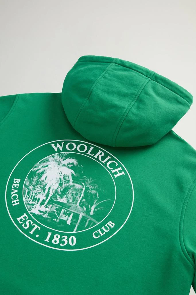 Woolrich Pure Cotton Hoodie with Back Print - Men - Green 8