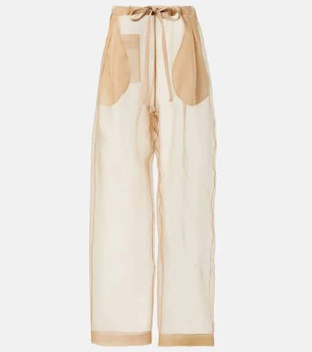 Khaite Trenton silk organza wide-leg pants 1