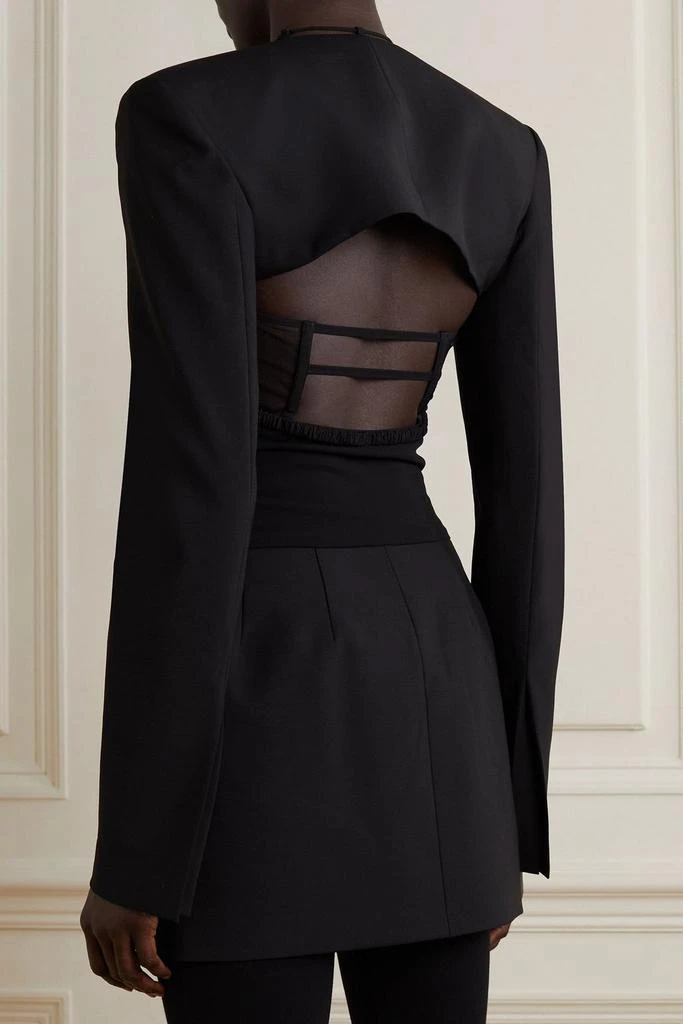 Nensi Dojaka Stretch-wool, jersey and tulle mini dress 3