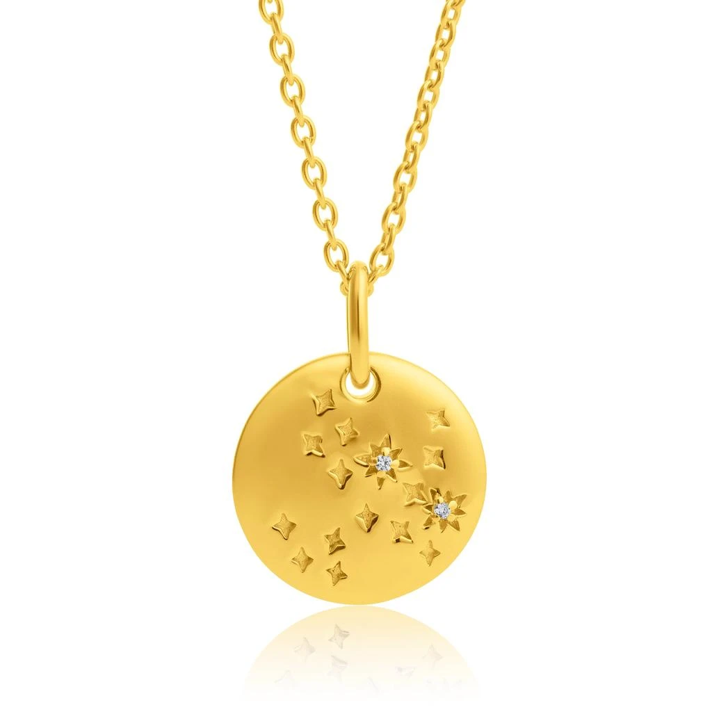 MAX + STONE Vermeil Sagittarius Zodiac Pendant Necklace with White Sapphire Accents