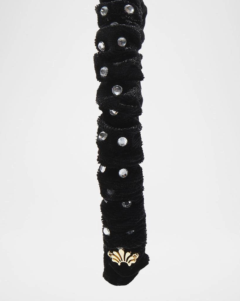 Lele Sadoughi Jessie Crystal Velvet Skinny Headband 3