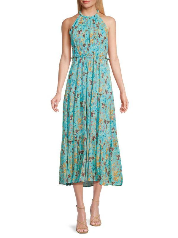 A.L.C. Elara Print Silk Midi Dress 1