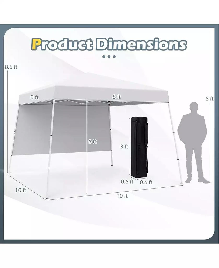 Mecale 8 X 8 Feet Pop up Canopy Tent with 1 Sidewall and Portable Backpack 3