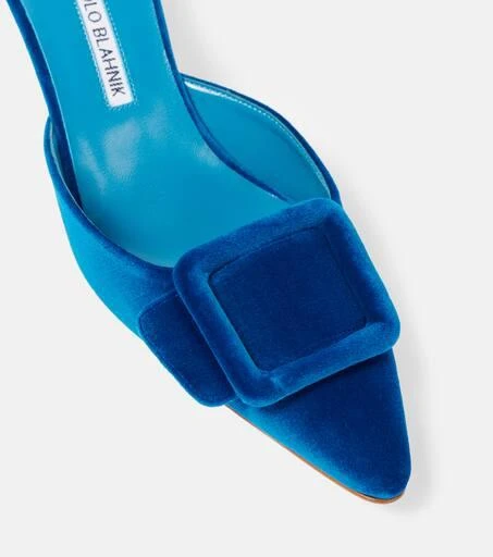 Manolo Blahnik Maysale 50 velvet mules 5