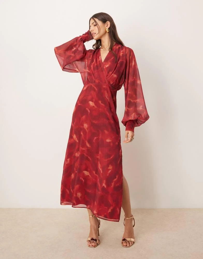 pretty lavish long sleeve dress Pretty Lavish Curve long sleeve ruffle maxi dress in chocolate