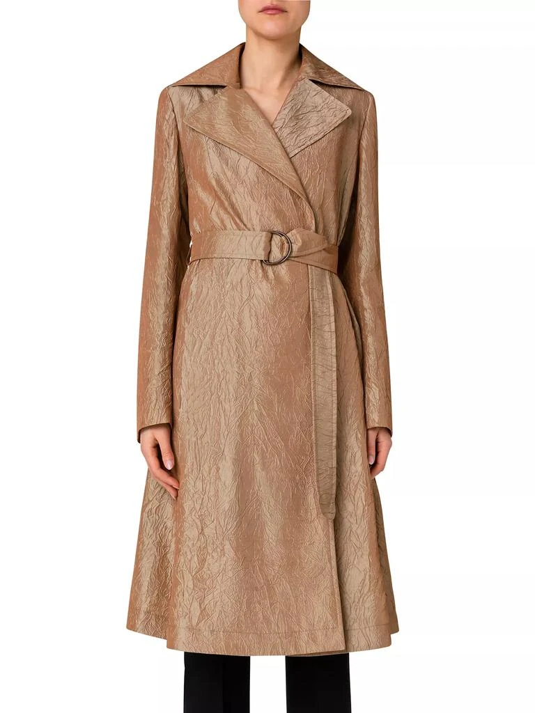 Akris Metallica Crinkle Trench Coat 3
