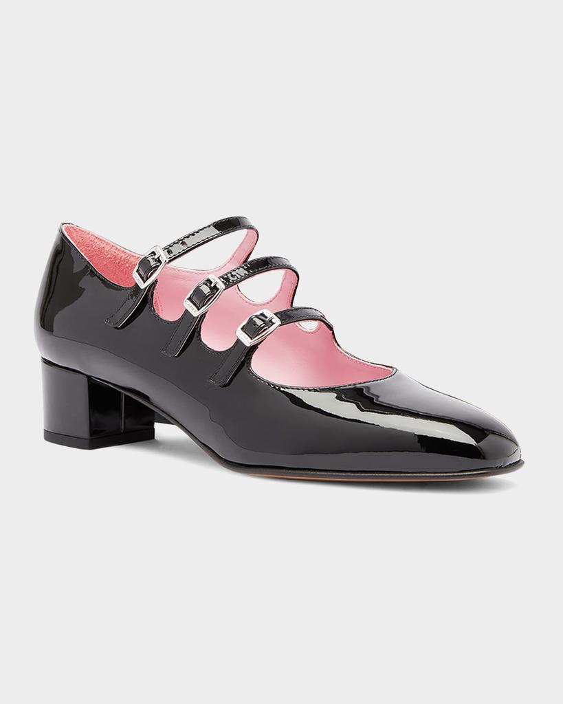 Carel Kina Patent Mary Jane Trio Pumps