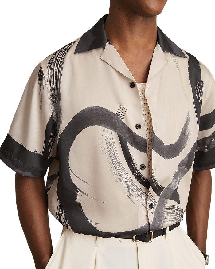 REISS Oversized Printed Camp Shirt