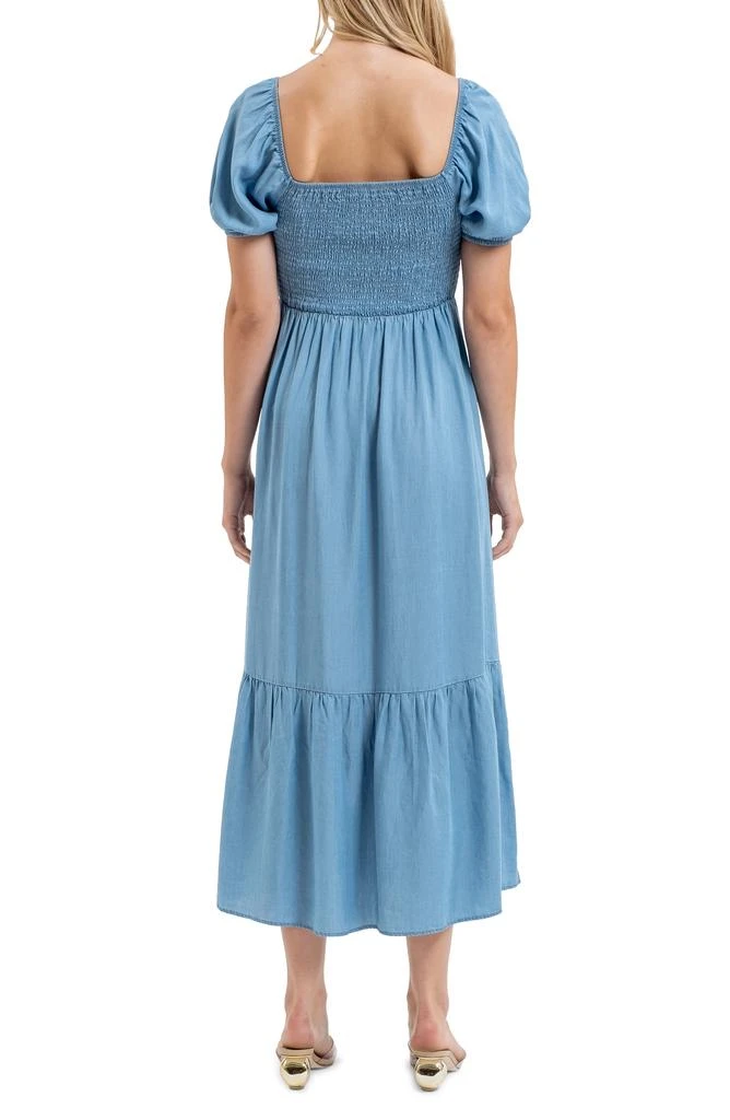 Blu Pepper Smocked Puff Sleeve Midi Dress 2