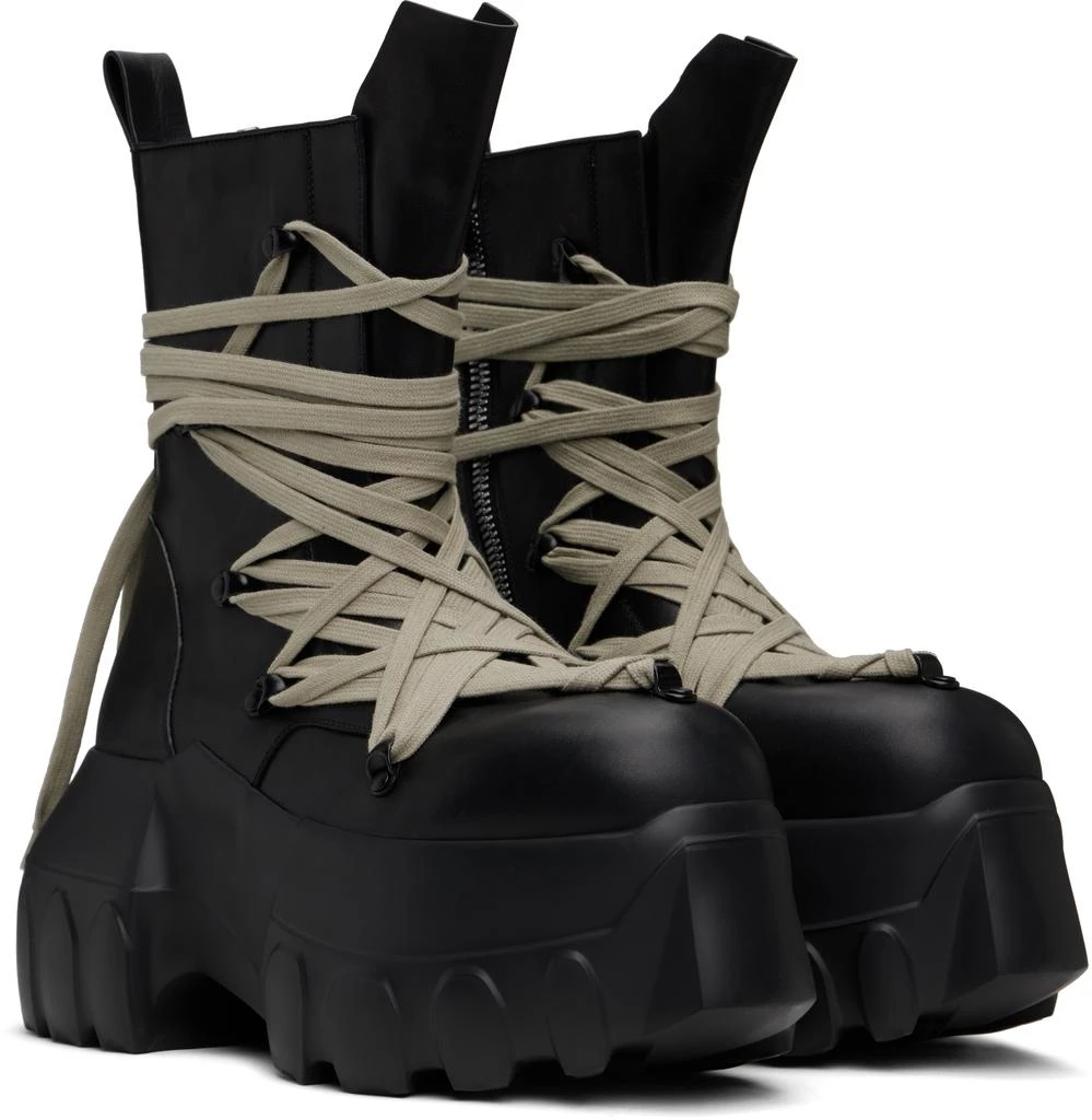 Rick Owens Black Hollywood Megalace Mega Tractor Boots 4
