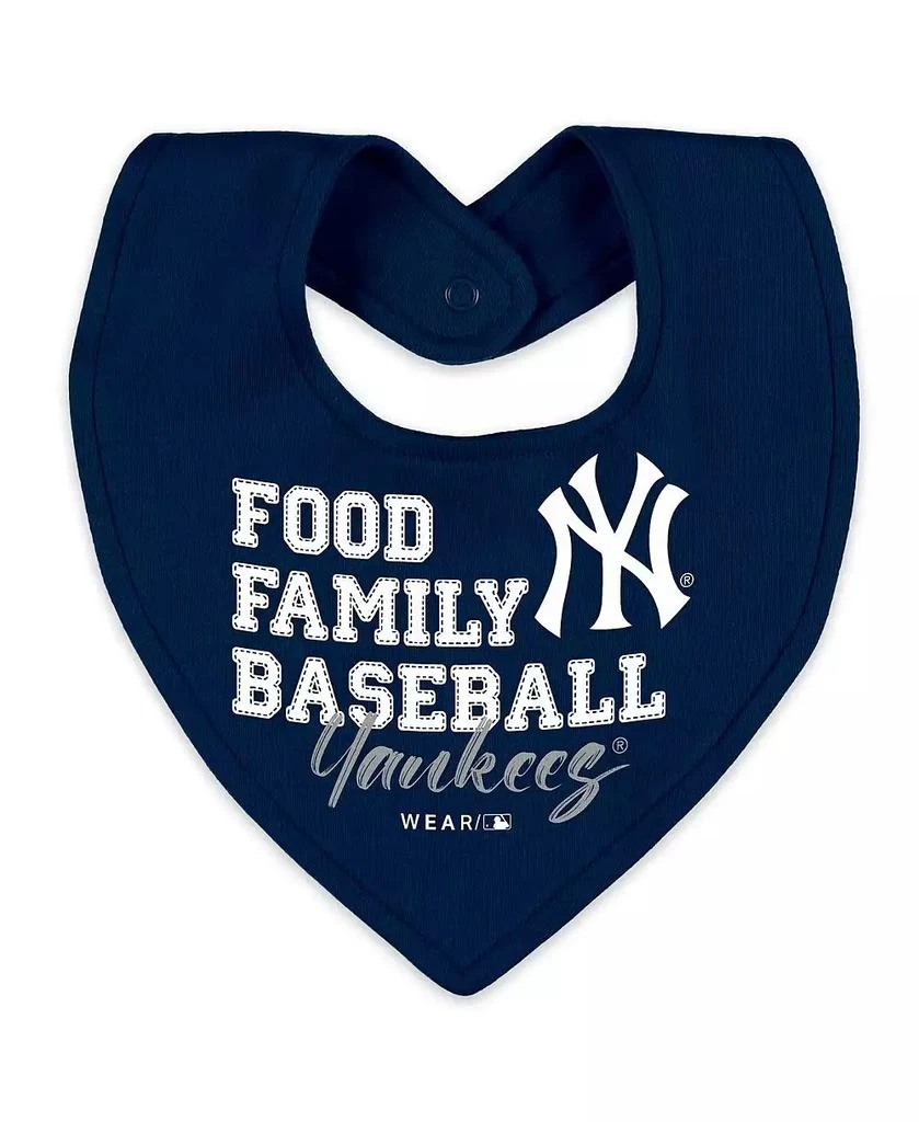 WEAR by Erin Andrews Baby Boys and Girls Heather Gray New York Yankees Sleep and Play Full-Zip Sleeper Bib Set 3