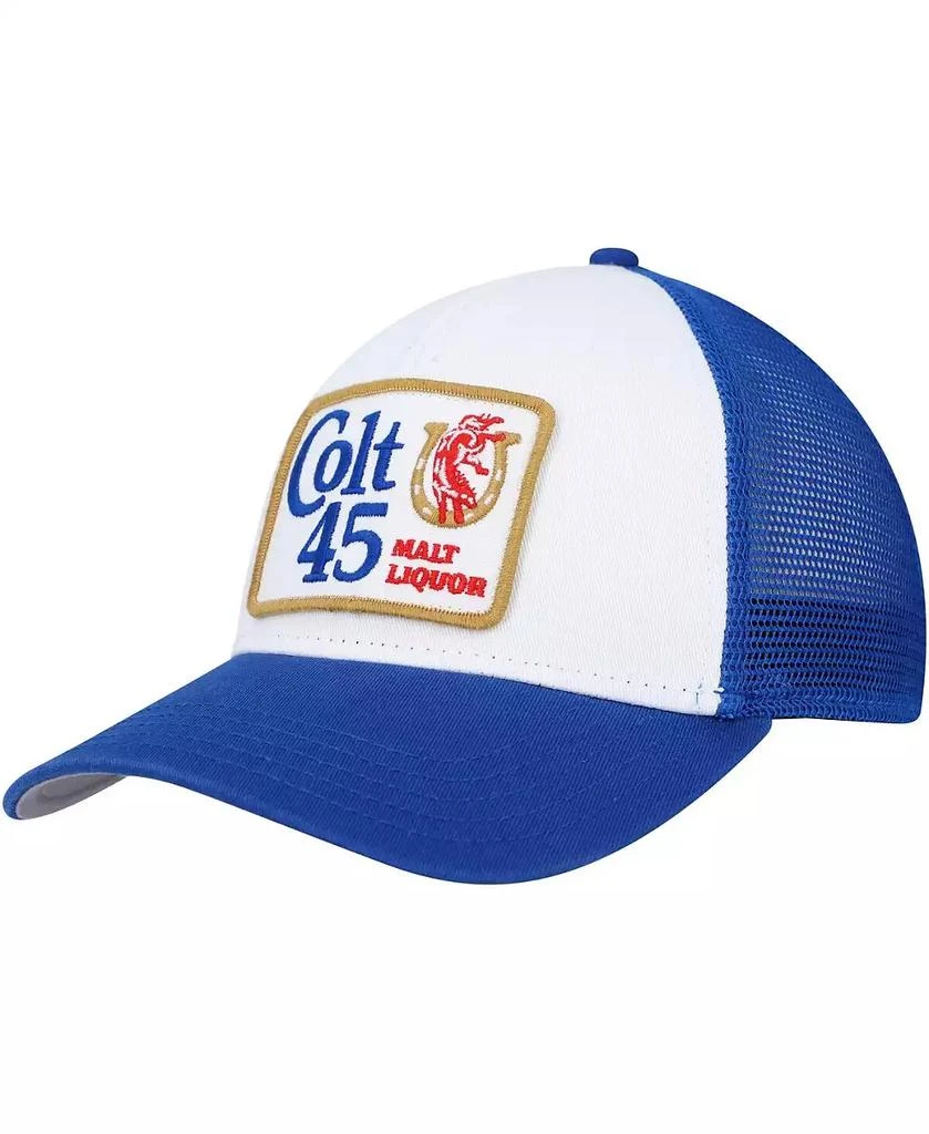 American Needle Men's White, Blue Colt 45 Valin Trucker Snapback Hat 1