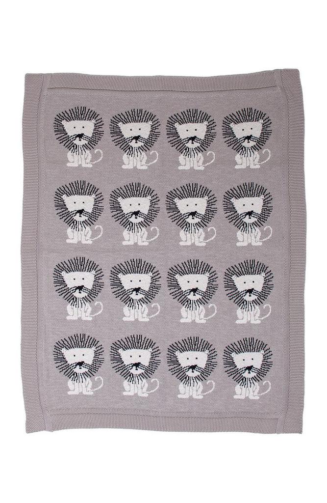 Parkland Lion King Transitional Light Grey Knitted 32" x 40" Baby Blanket
