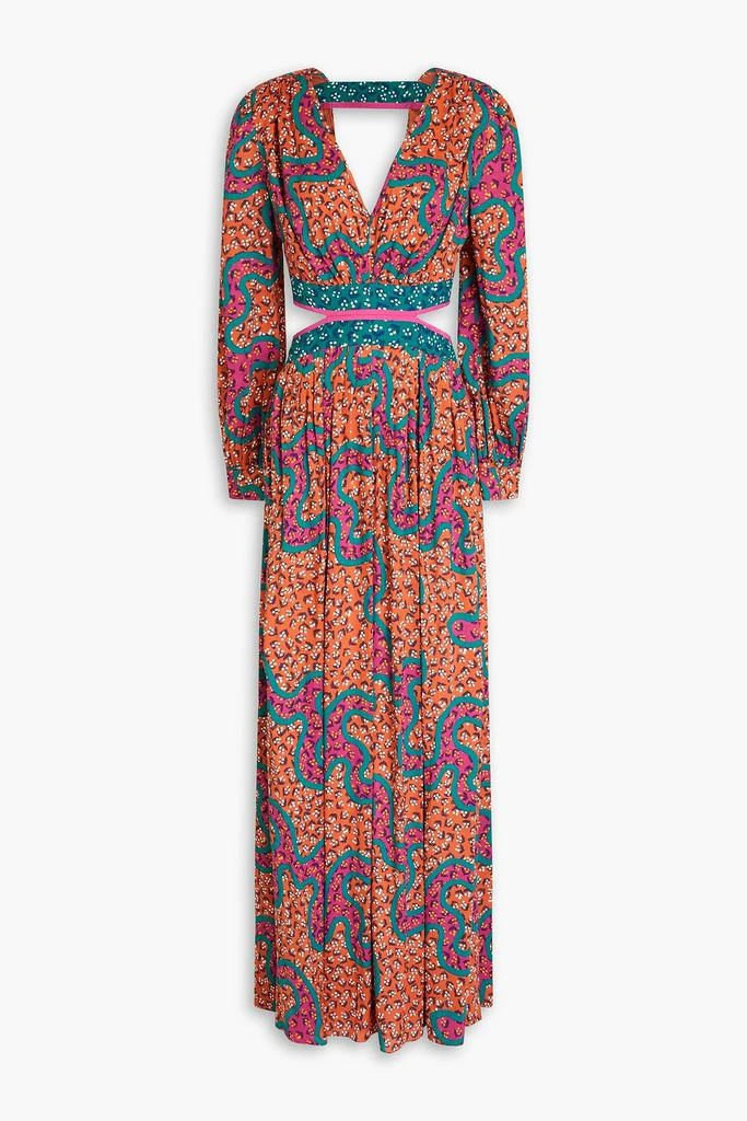 Diane von Furstenberg Jenifer cutout printed mousseline maxi dress 1