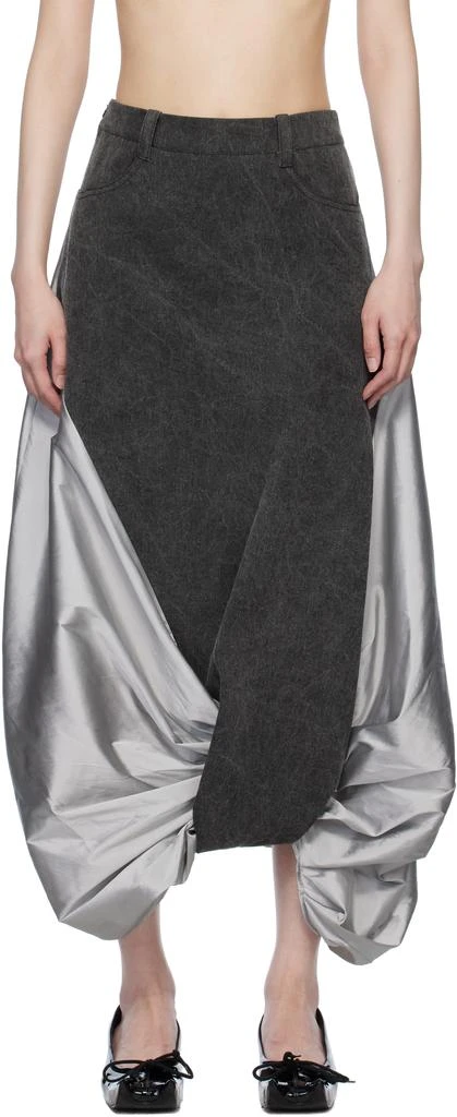 PAULA CANOVAS DEL VAS Gray Boletus Midi Skirt 1