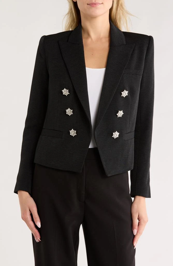 L
Agence Brooke Texture Double Breasted Crop Blazer 1