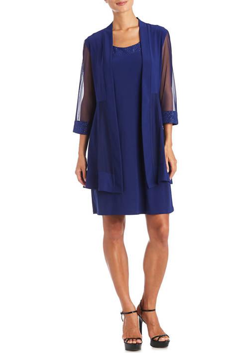 R M Richards Petite Richards Petite Shift Dress And Soft Jacket Dresses Skirts BeyondStyle