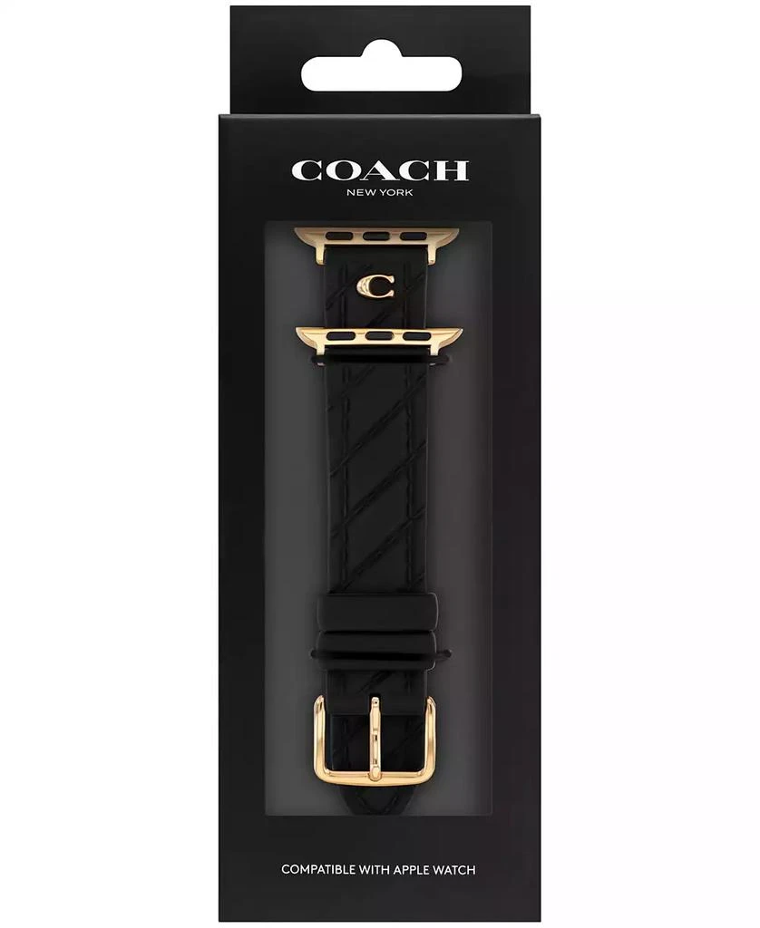 Coach Women's Black Silicone Apple Watch Strap, 38mm, 40mm, 41mm 4