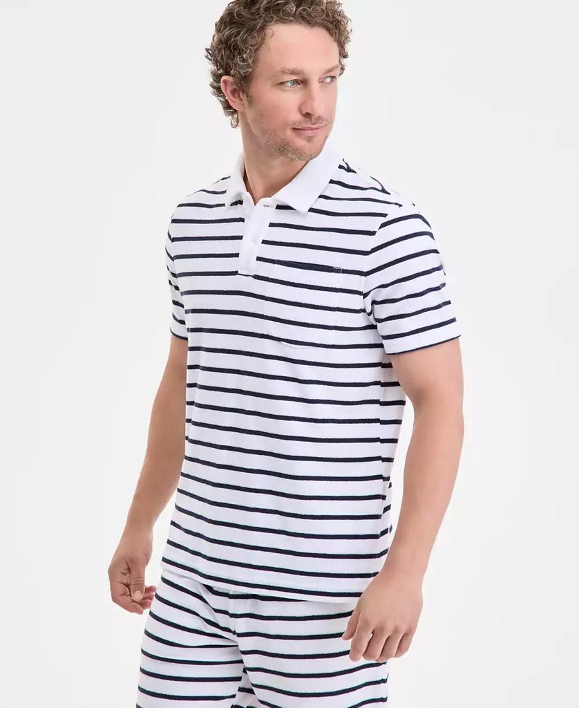Club Room Men's Bengal Striped Terry Cloth Short-Sleeve Polo Shirt, Exclusively at Macy's