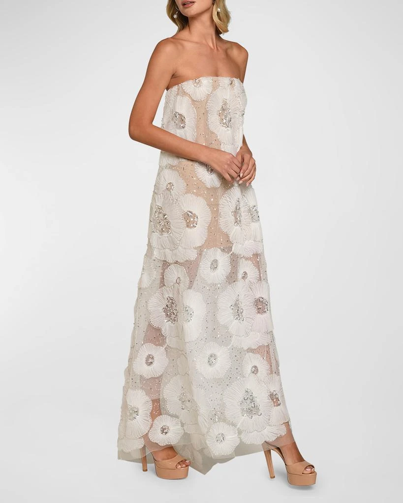 HELSI Margot Strapless Beaded Floral Tulle Gown 4