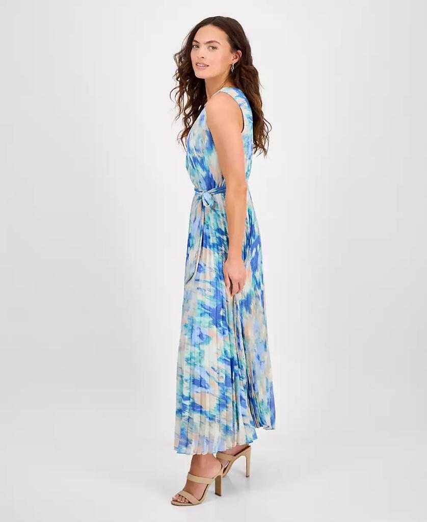 Sandra Darren Petites Pleated Tie-Waist Sleeveless Dress