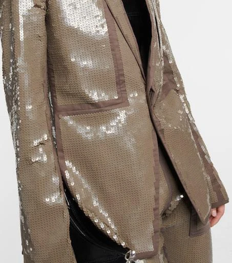 Rick Owens Sequined single-breasted cotton blazer 6