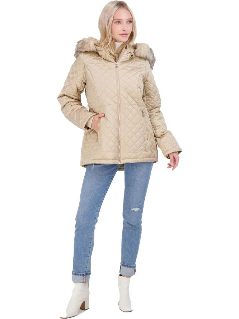 Jessica Simpson Womens Faux Fur Water Resistant Quilted Coat 6